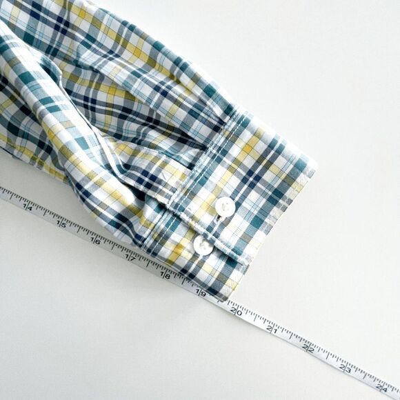 Eddie Bauer Mens Shirt Mercerized Cotton Classic Fit Long Sleeve Plaid Green Med - Picture 7 of 8